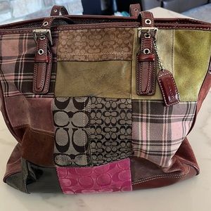 Coach, pink & gray, Shoulder Purse
